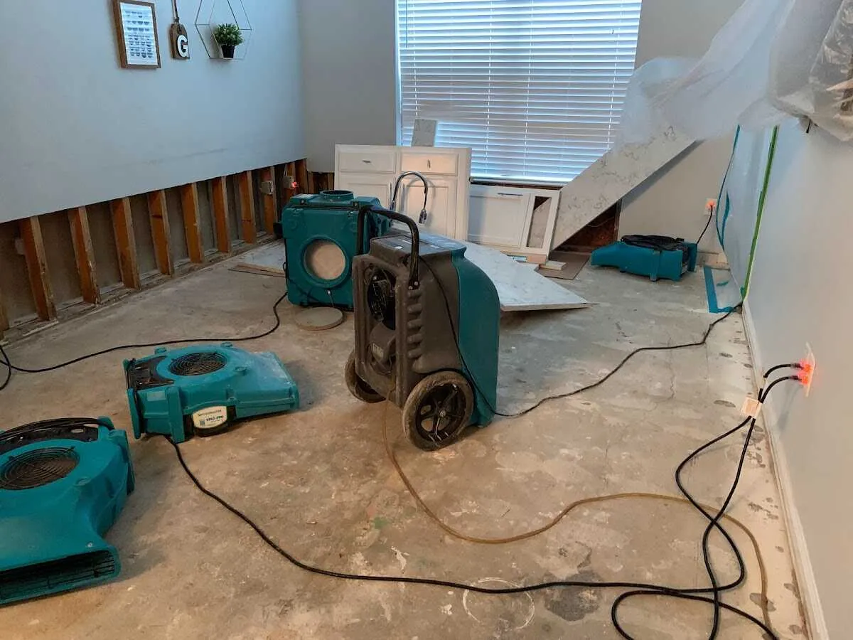Dehumidifier in flood-cut room for Water Extraction & Removal in Carroll